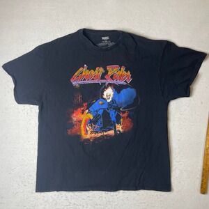Marvel Ghost Rider Graphic T Shirt XXL Black Comic Book Superhero Tee